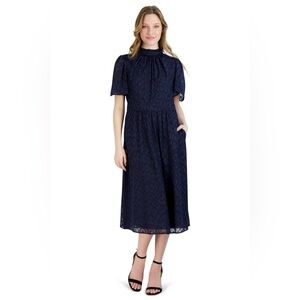 Elegant Navy Blue Midi Dress